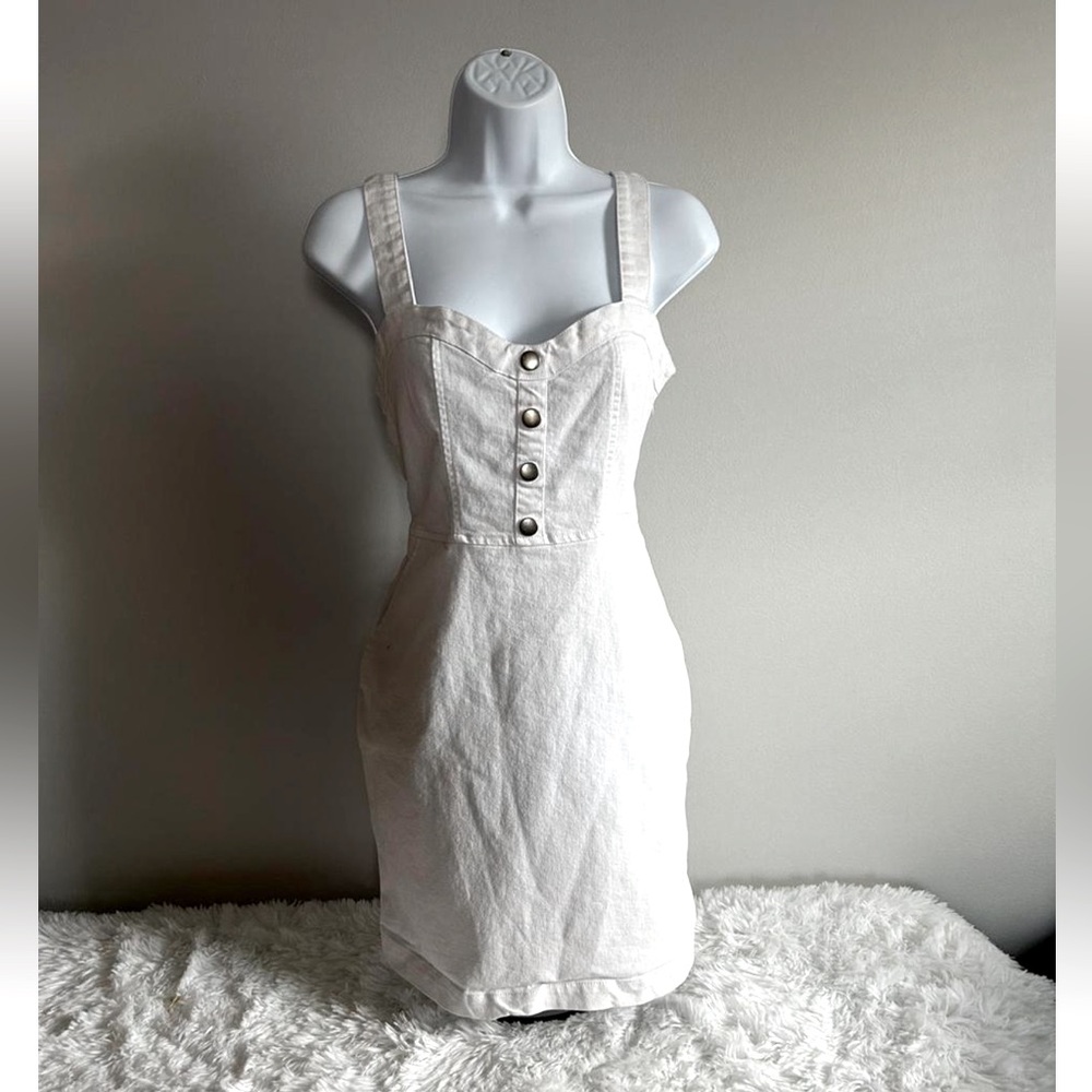 Rue21 white denim canvas midi dress